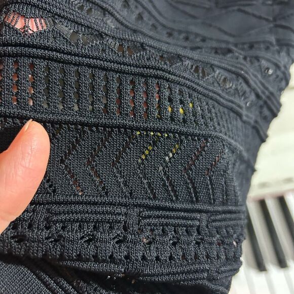 John + Jenn Black Textured Midi Dress Small - Picture 4 of 16